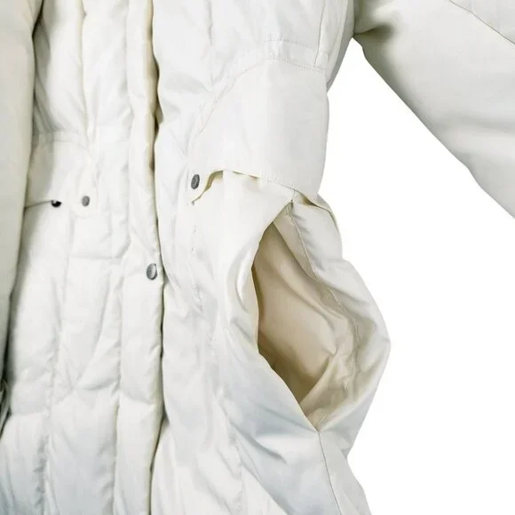 Cole Haan Women's Large Fill 80% Down, 20% Feather Coat Ivory Cream Jacket EUC - Picture 12 of 16